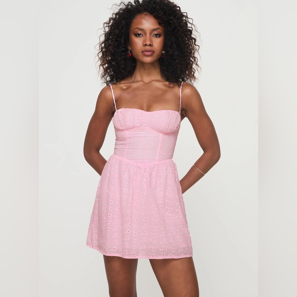 Princess Polly Pink Eyelet Mini Dress